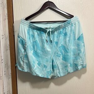 Blue Athletic Shorts with Elastic Waistband and Quick-Dry Fabric
